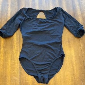 Black short sleeve with lace Bloch leotard